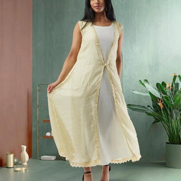 Lemon Yellow Two-Piece Layered Dress | Muvvas Boutique - Picture 2 of 5